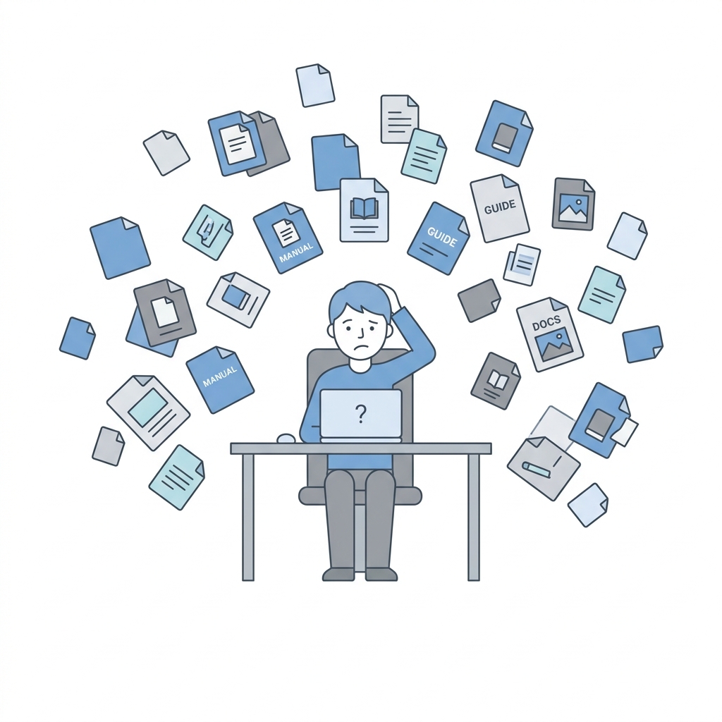 マニュアルが社内に散在